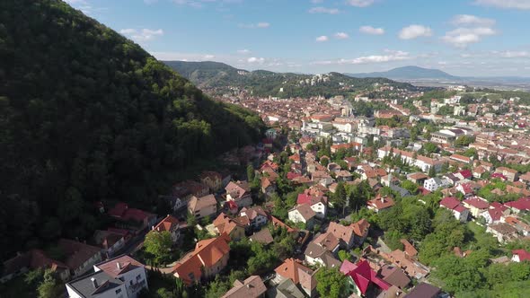 Aerial view of Brasov and its surroundings 