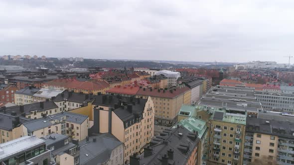 Aerial View of Stockholm Skyscraper Building