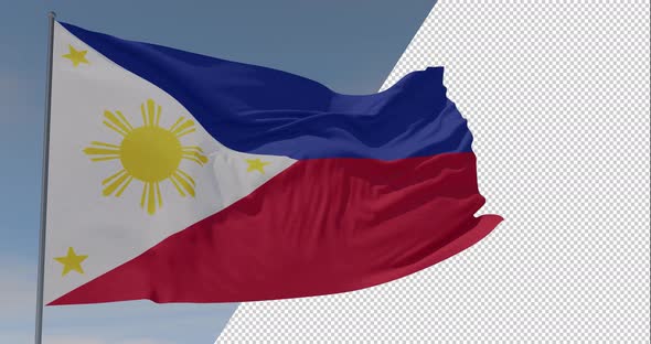 flag Philippines patriotism national freedom, seamless loop, alpha channel alt