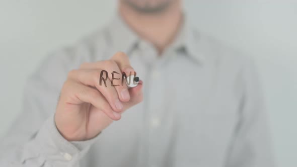 Renewable Energy Writing on Screen with Hand alt