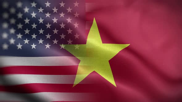 USA Vietnam Flag Loop Background 4K