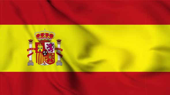 Waving flag of Spain loop animation.