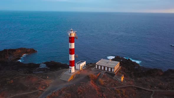 View From the Height of the Lighthouse Faro De Rasca on Tenerife at Sunset Canary Islands Spain alt