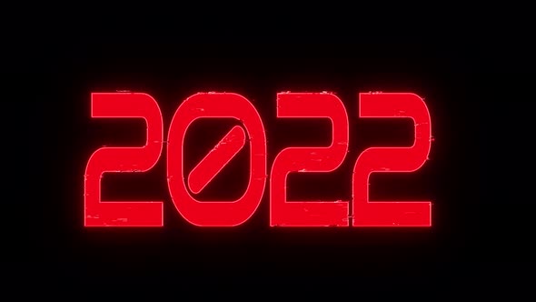 Shimmering Numbers 2022 on a Black Background alt