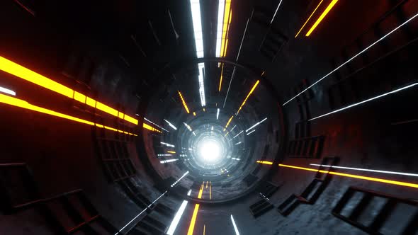 Abstract Sci-fi Hyperloop Tunnel