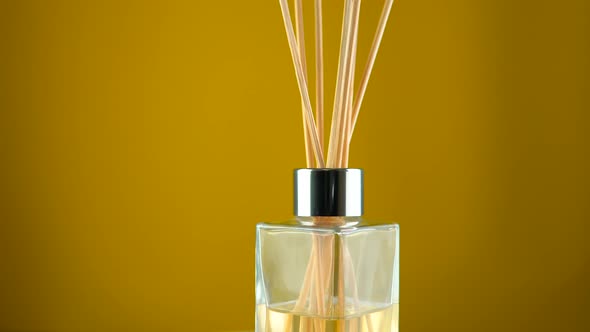 Aromatherapy Diffuser Home Perfume Concept  Reed Diffuser Rotate on Background