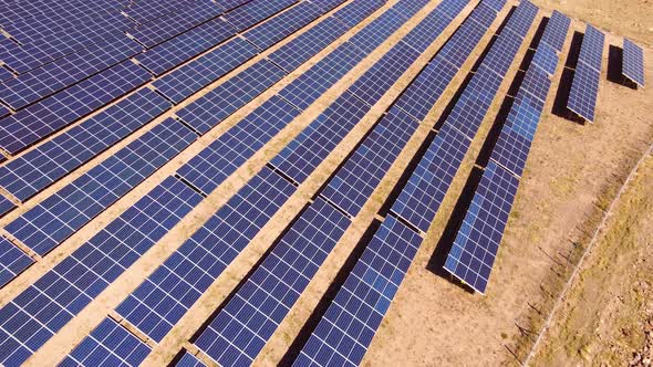 Solar power station with Photovoltaic solar panels for production of clean green energy alt