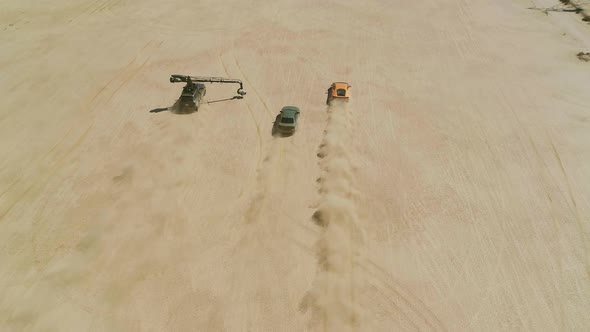 Aerial Shot Professional Filming Process Sport Cars on Sunny Summer Day USA alt