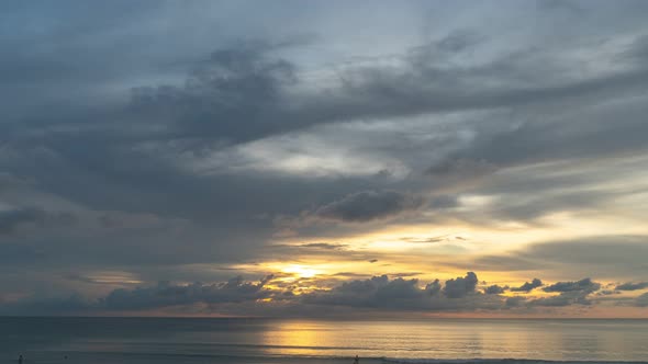 Time Lapse  Colorful Cloudy Sky At Sunset At Karon Beach Phuket. alt