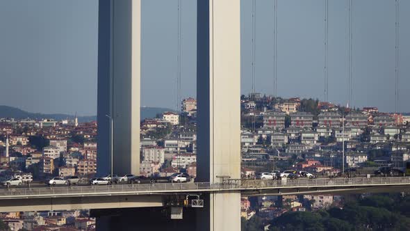 istanbul - November, 2020: city traffic on the bridge. 