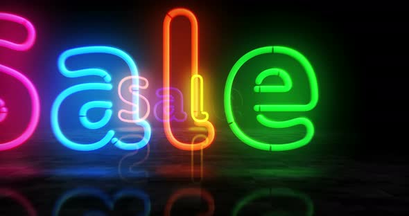 Sale neon symbol 3d flight between alt