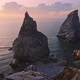 View of Hidden Praia Da Ursa - Ursa Beach, Sintra, Portugal. Two Huge Rocks Raisng in Evening - VideoHive Item for Sale