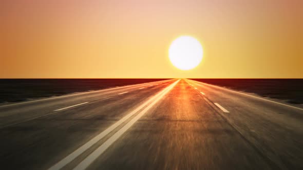 Endless road animation from the front of car view. Medium speed. Loopable. HD alt