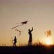 Children Play with Kites in a Picturesque Place at Sunset - VideoHive Item for Sale