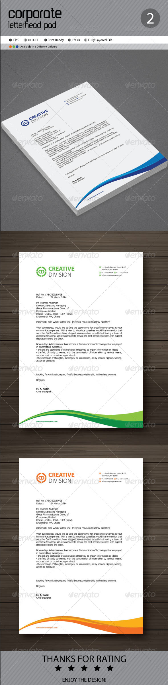 Corporate Letterhead - Stationery Print Templates