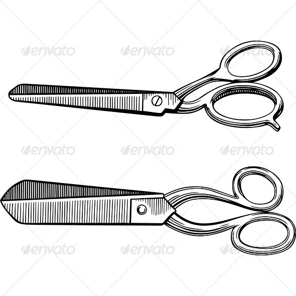 Retro Scissors - Man-made Objects Objects