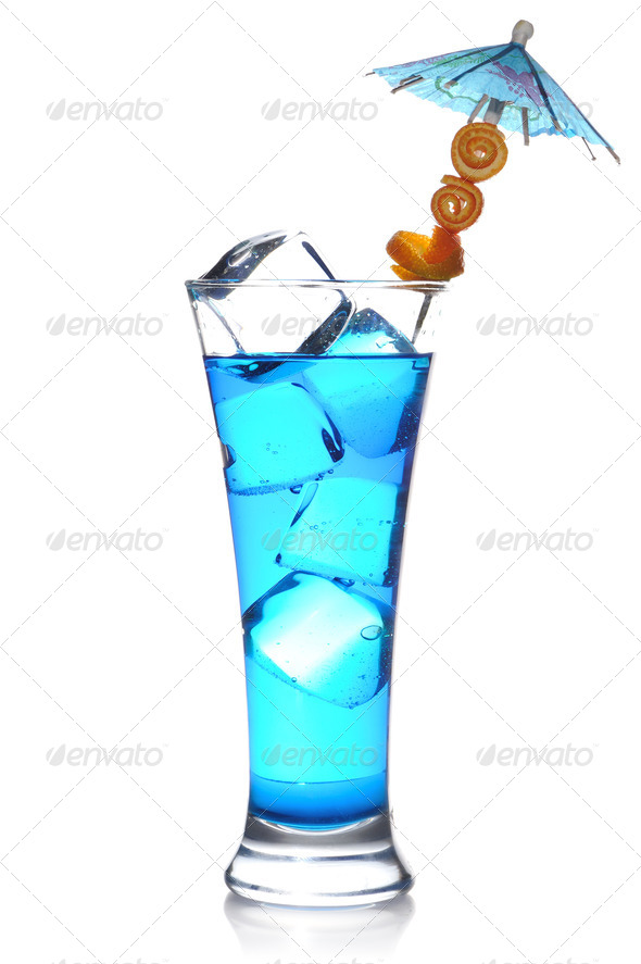 Blue Curacao cocktail - Stock Photo - Images