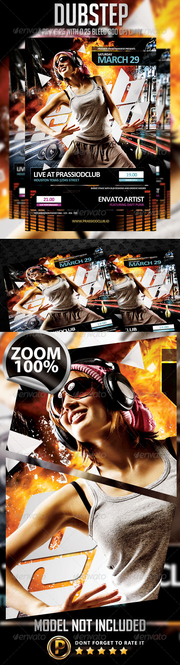 Dub Step Party Flyer Template - Clubs & Parties Events