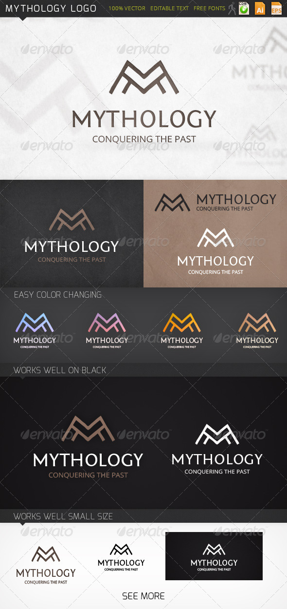 Mythology Letter M Logo Template - Letters Logo Templates