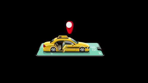 Taxi service animation 4K