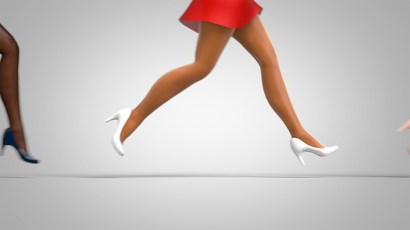 Running Sexy Female Legs