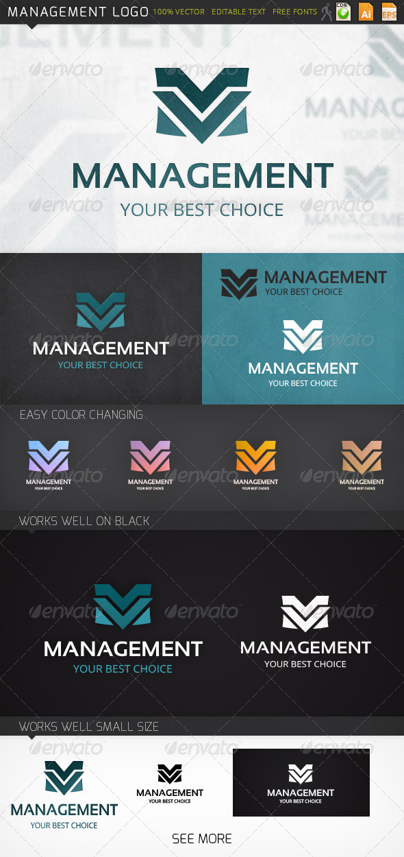Management Letter M Logo Template - Letters Logo Templates