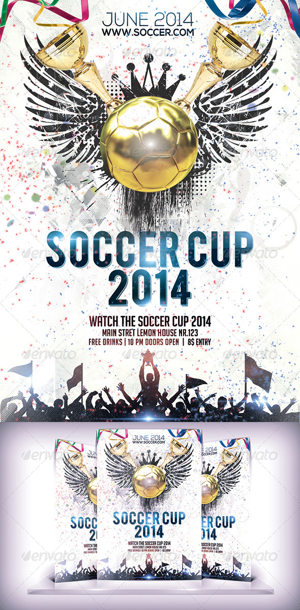 Soccer Cup 2014 Flyer - Flyers Print Templates