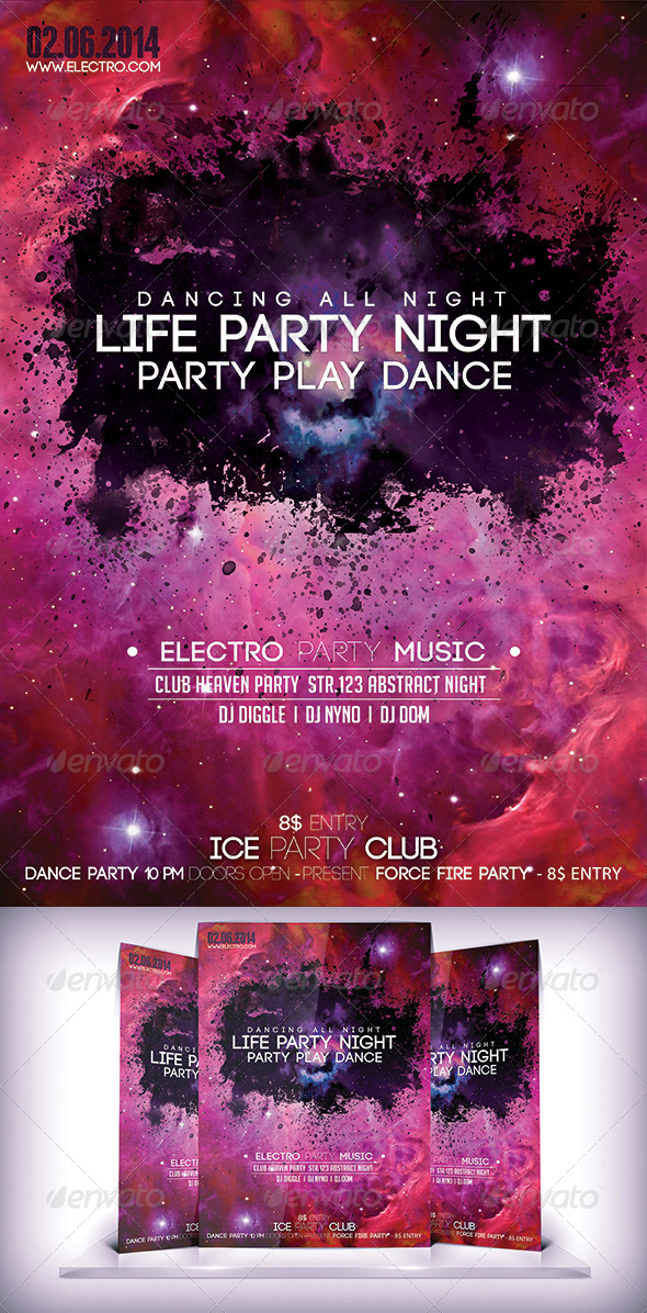 Life Party Night Fyer - Flyers Print Templates