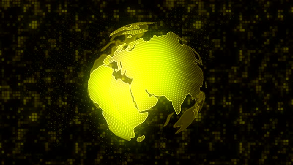 Holographic Model of Rotating Earth on Black Background alt