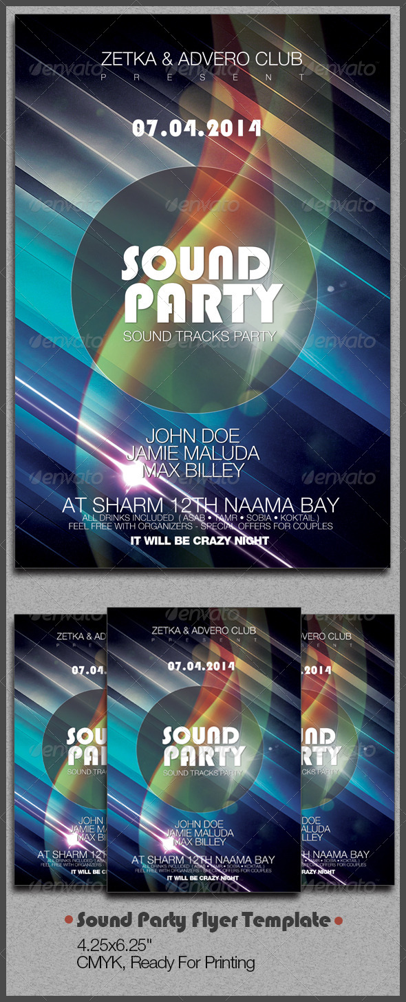 Sound Party Flyer Template - Clubs & Parties Events