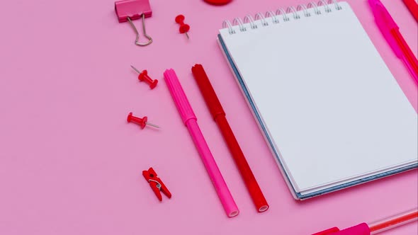 Stationery in Pastel Pink Shades