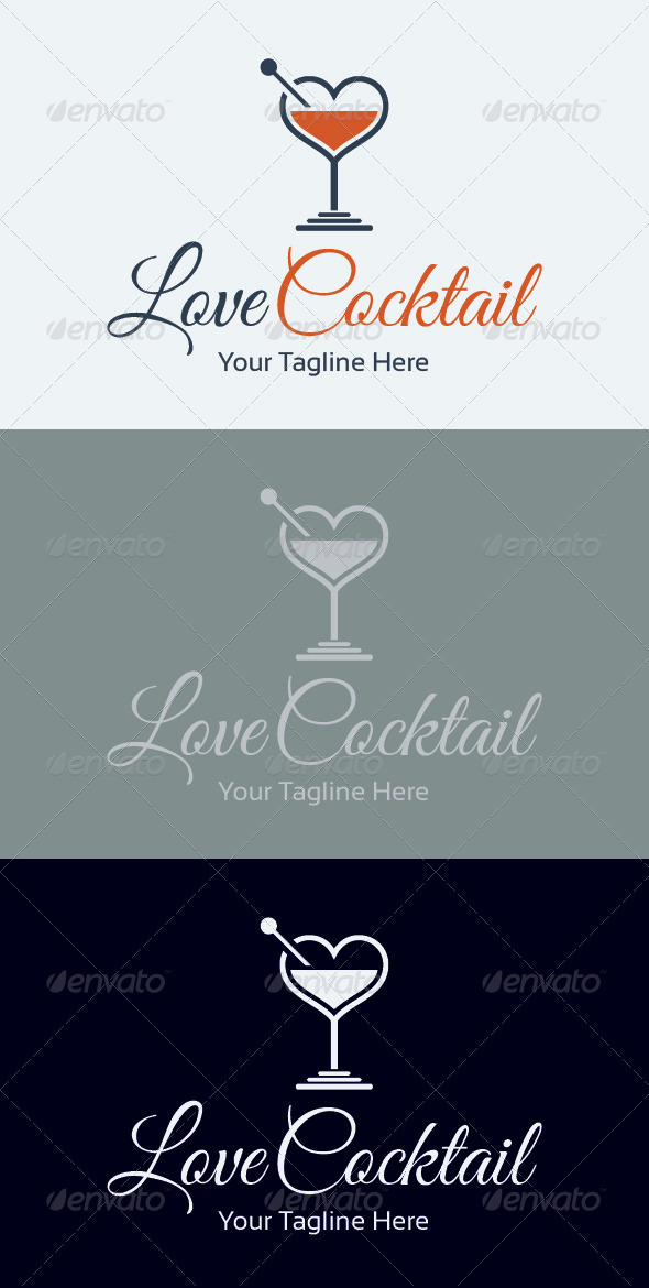 Love Cocktail Logo Template - Food Logo Templates