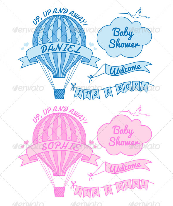 New Baby with Hot Air Balloon - Travel Conceptual