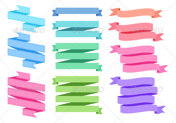 Colorful Ribbon Set - Decorative Symbols Decorative