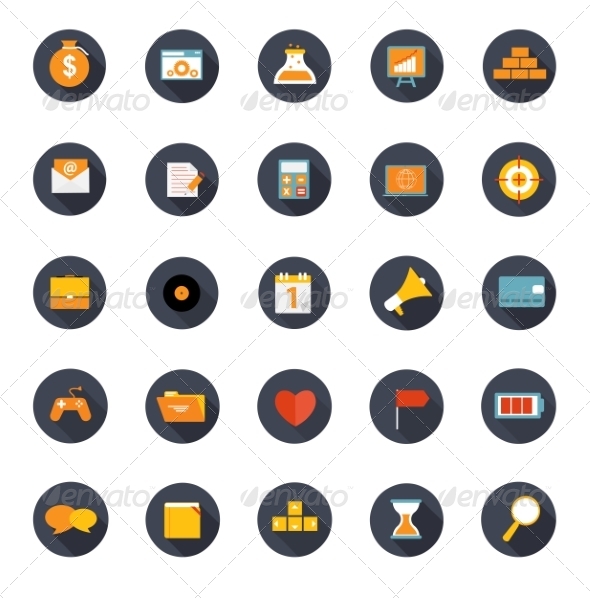 Set of Flat Icons Vector Illustration - Web Technology