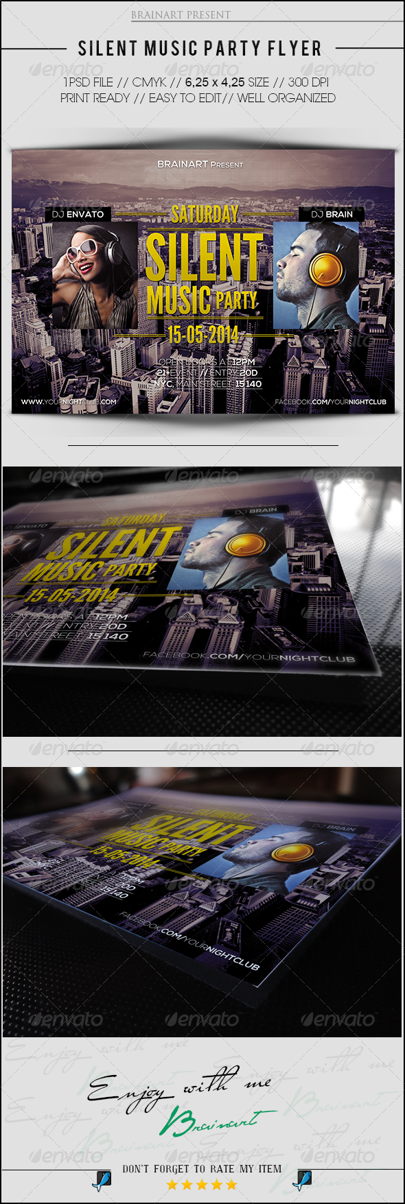 Silent Music Party Flyer - Clubs & Parties Events