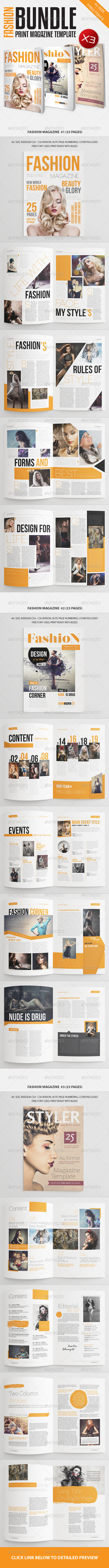 Fashion Magazine Bundle Vol1 - Magazines Print Templates