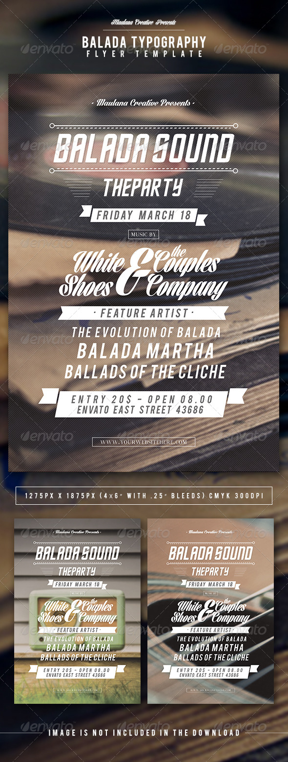 Balada Typography Flyer Template - Concerts Events