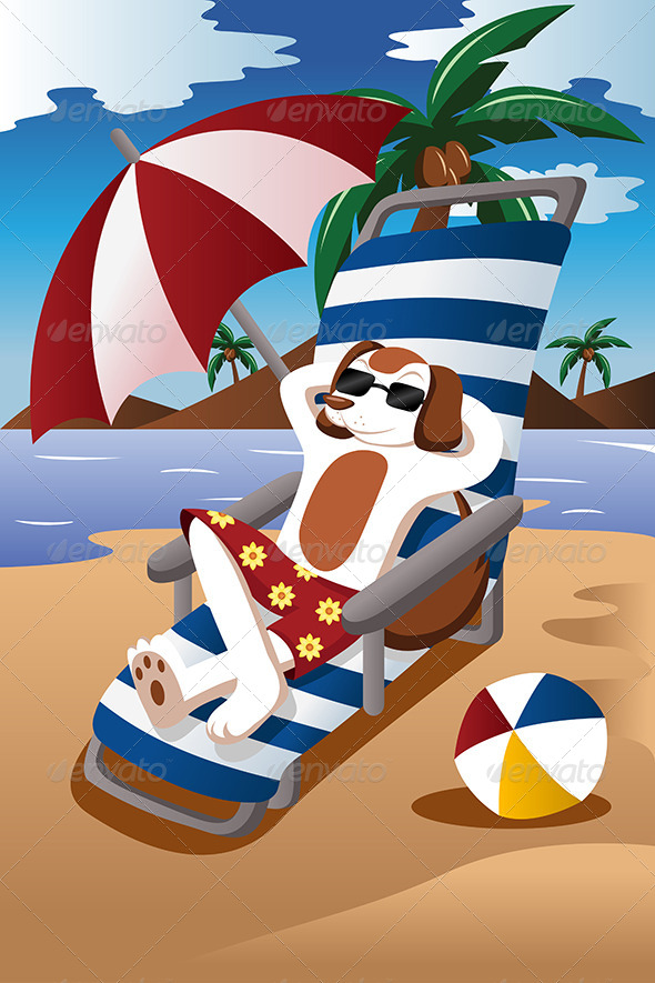 Dog at the Beach - Conceptual Vectors