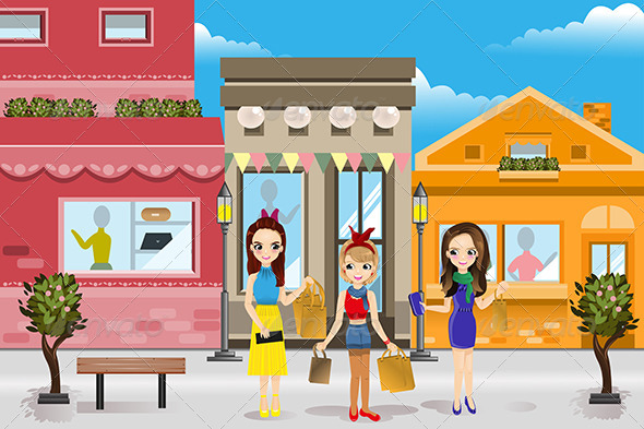 Modern Women Shopping - Commercial / Shopping Conceptual