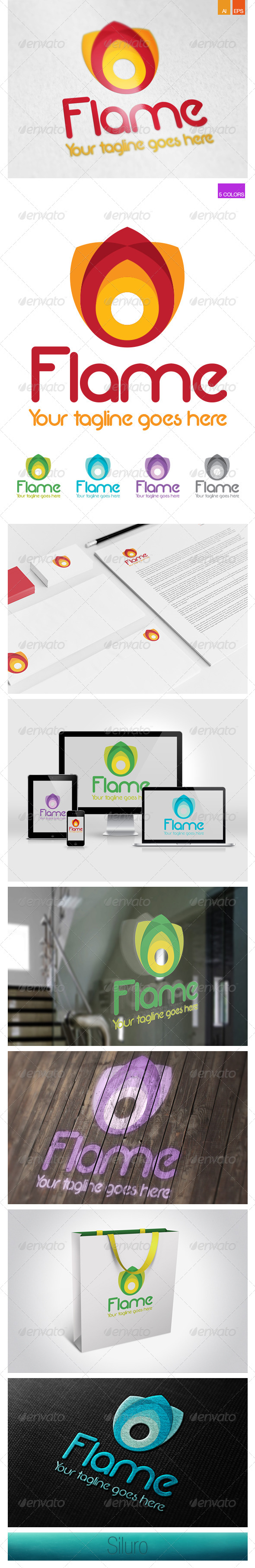 Flame Multicolor Logo - Symbols Logo Templates