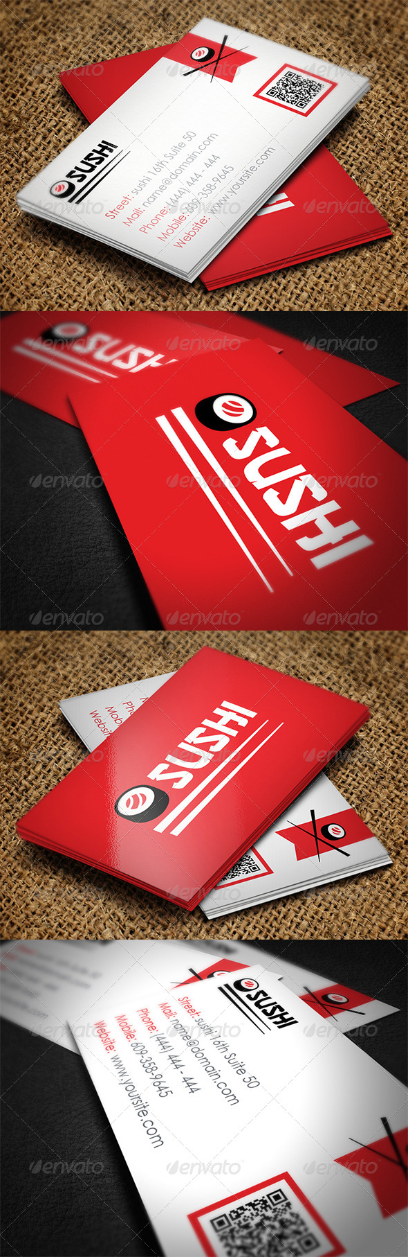 Sushi Business Card - Industry Specific Business Cards