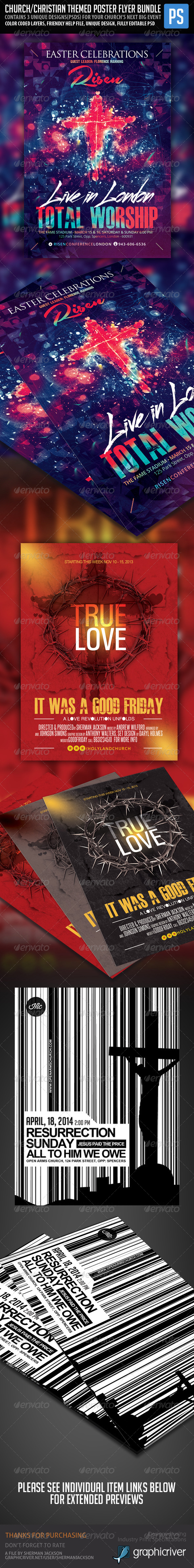 Church/Christian Themed Poster/Flyer BUNDLE PACK - Church Flyers