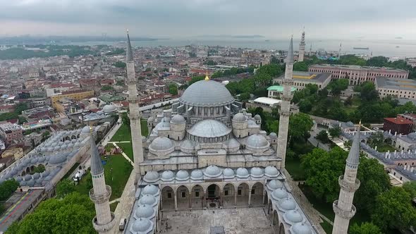 Suleymaniye Mosque Overall Drone Video