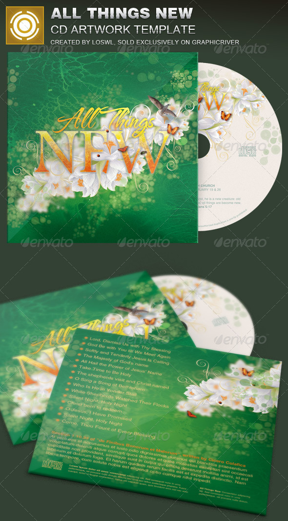 All Things New CD Artwork Template - CD & DVD Artwork Print Templates