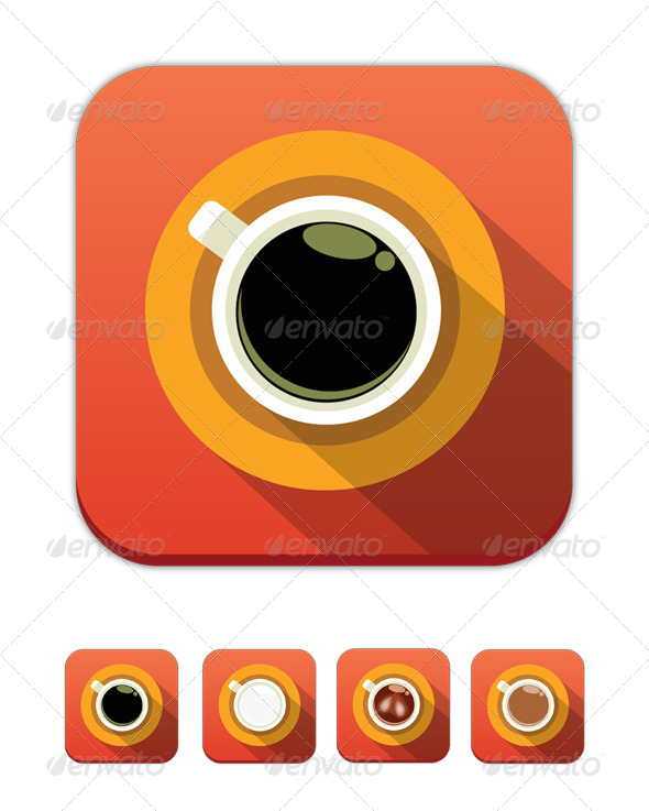 Vector Coffee Icons - Food Objects