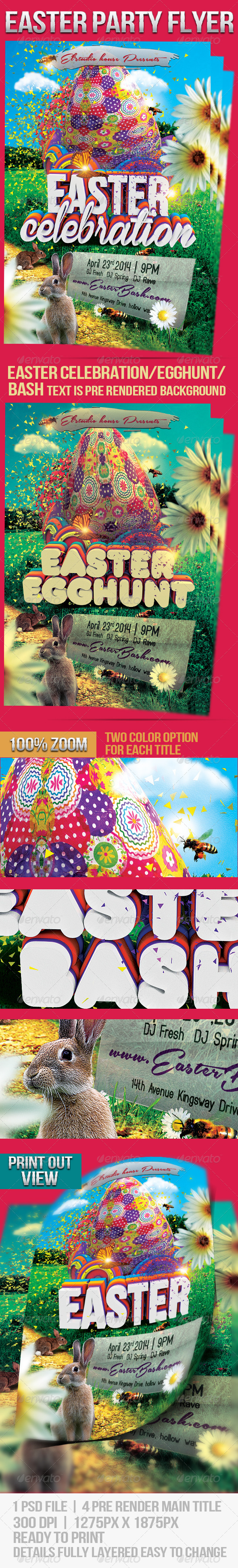 Easter Party Flyer - Flyers Print Templates