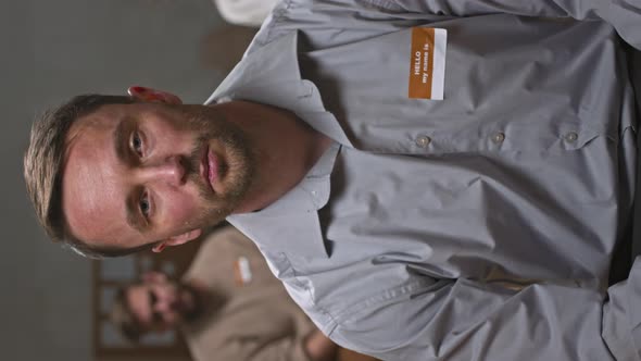 Portrait of Emotional Man Crying on Camera alt