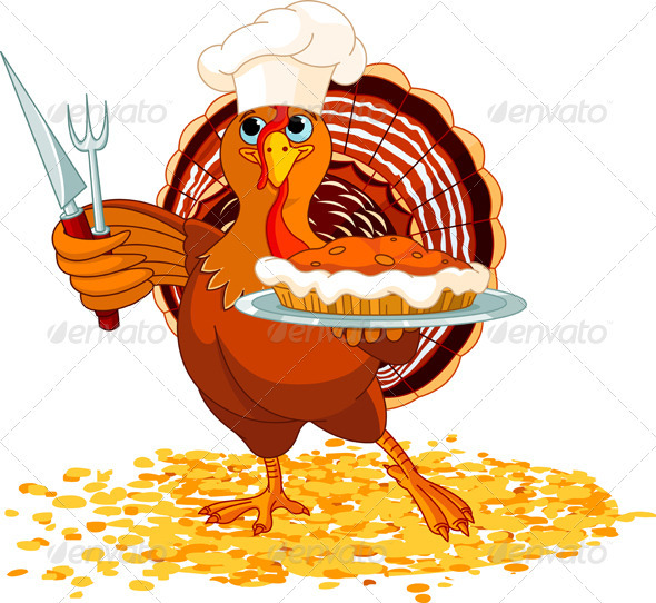 Turkey and Pie - Seasons/Holidays Conceptual