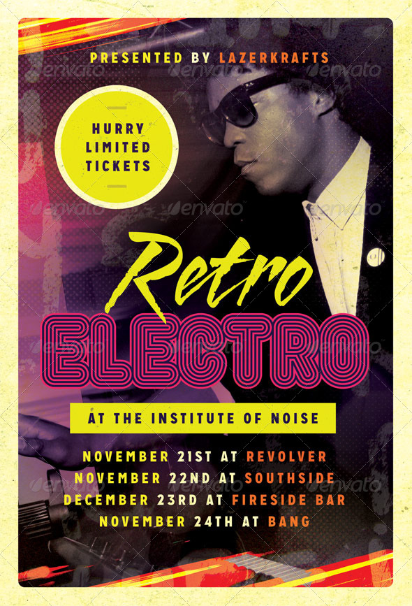 Electro Retro - Electro Flyer Template - Clubs & Parties Events